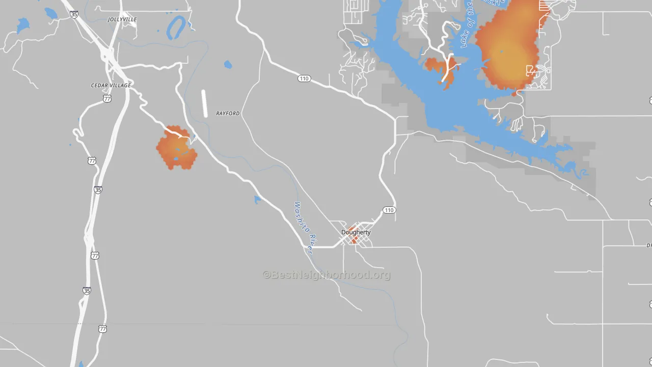 Bike Grade map of Dougherty, OK