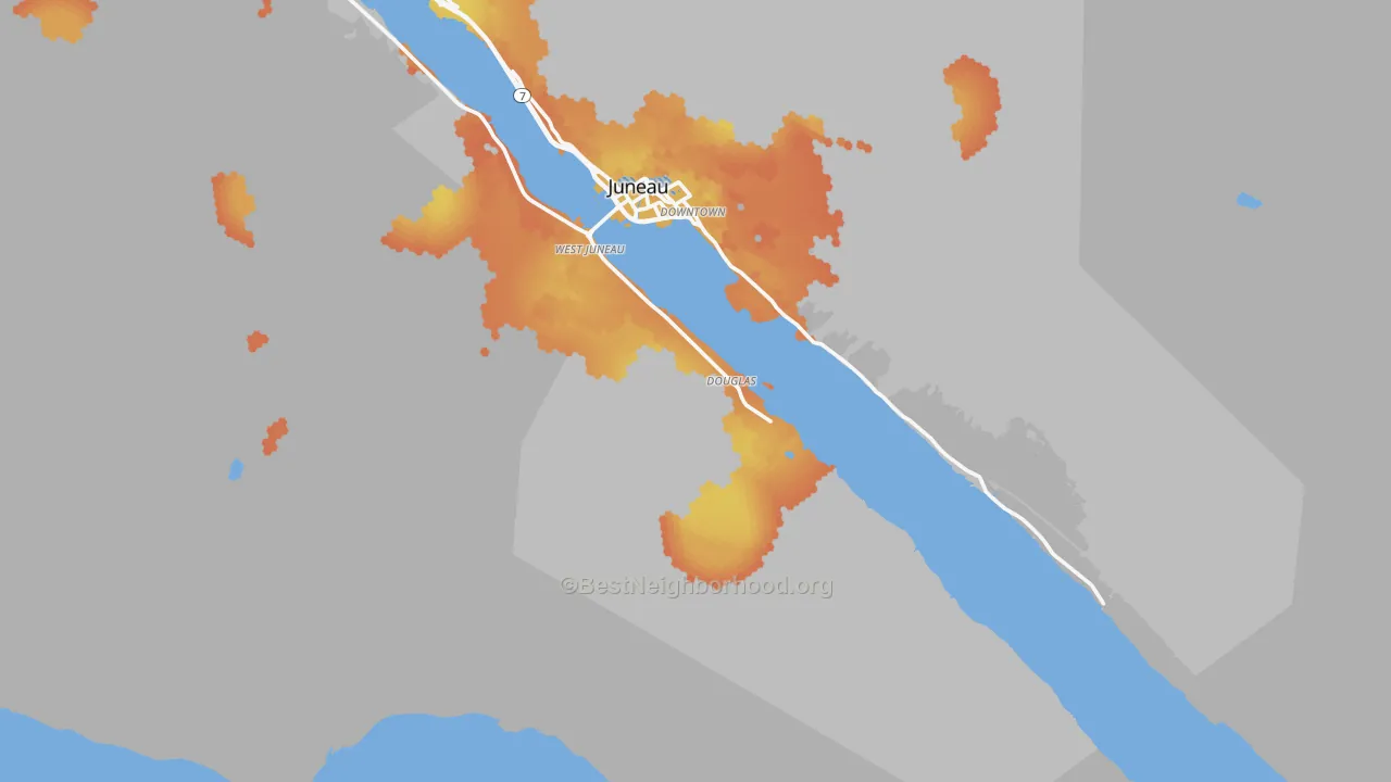 Bike Grade map of Douglas, AK