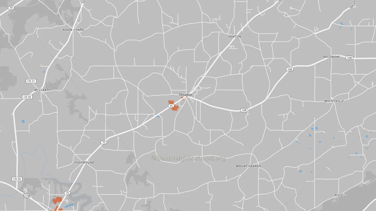 Bike Grade map of Douglas, AL