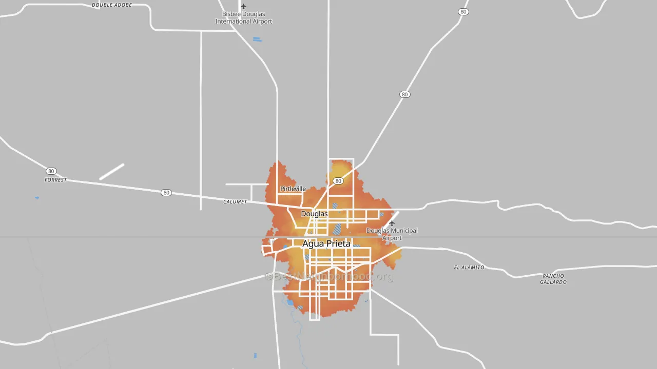 Bike Grade map of Douglas, AZ