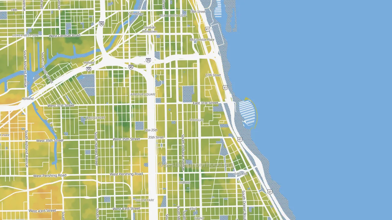 Bike Grade map of Douglas, Chicago, IL