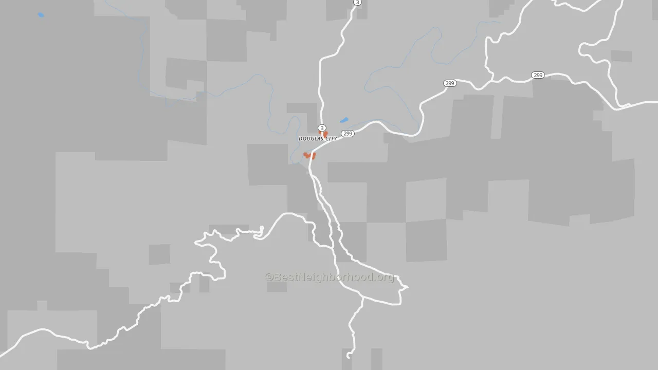 Bike Grade map of Douglas City, CA