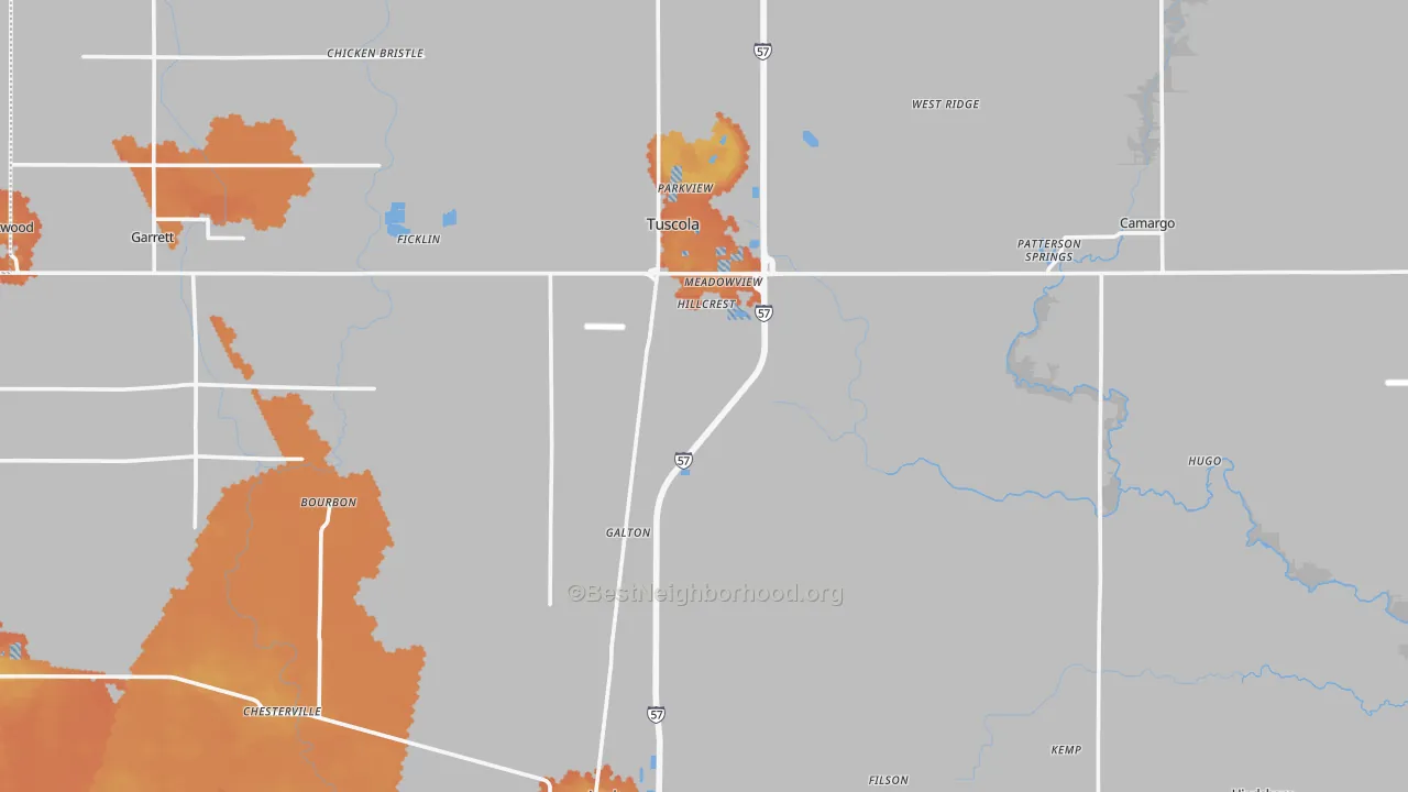 Bike Grade map of Douglas County, IL