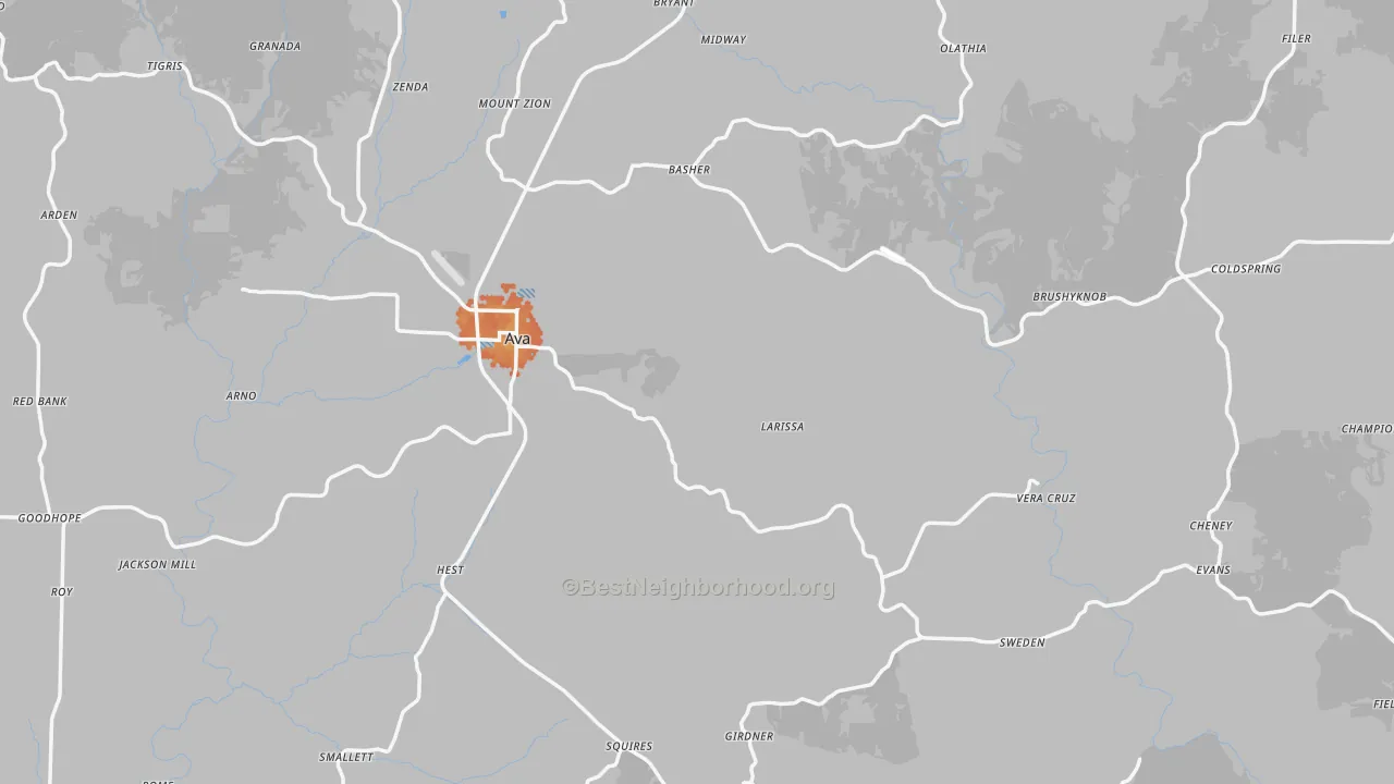 Bike Grade map of Douglas County, MO