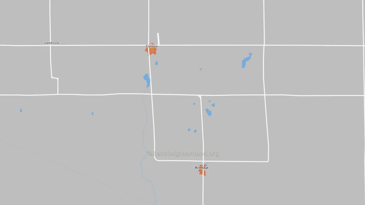 Bike Grade map of Douglas County, SD