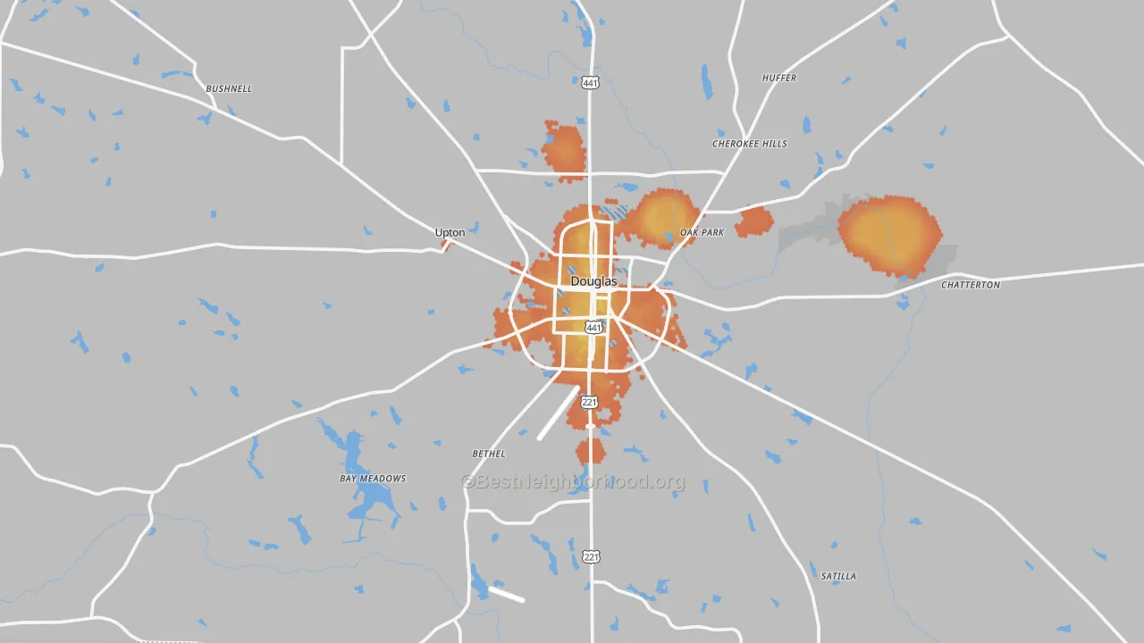 Bike Grade map of Douglas, GA