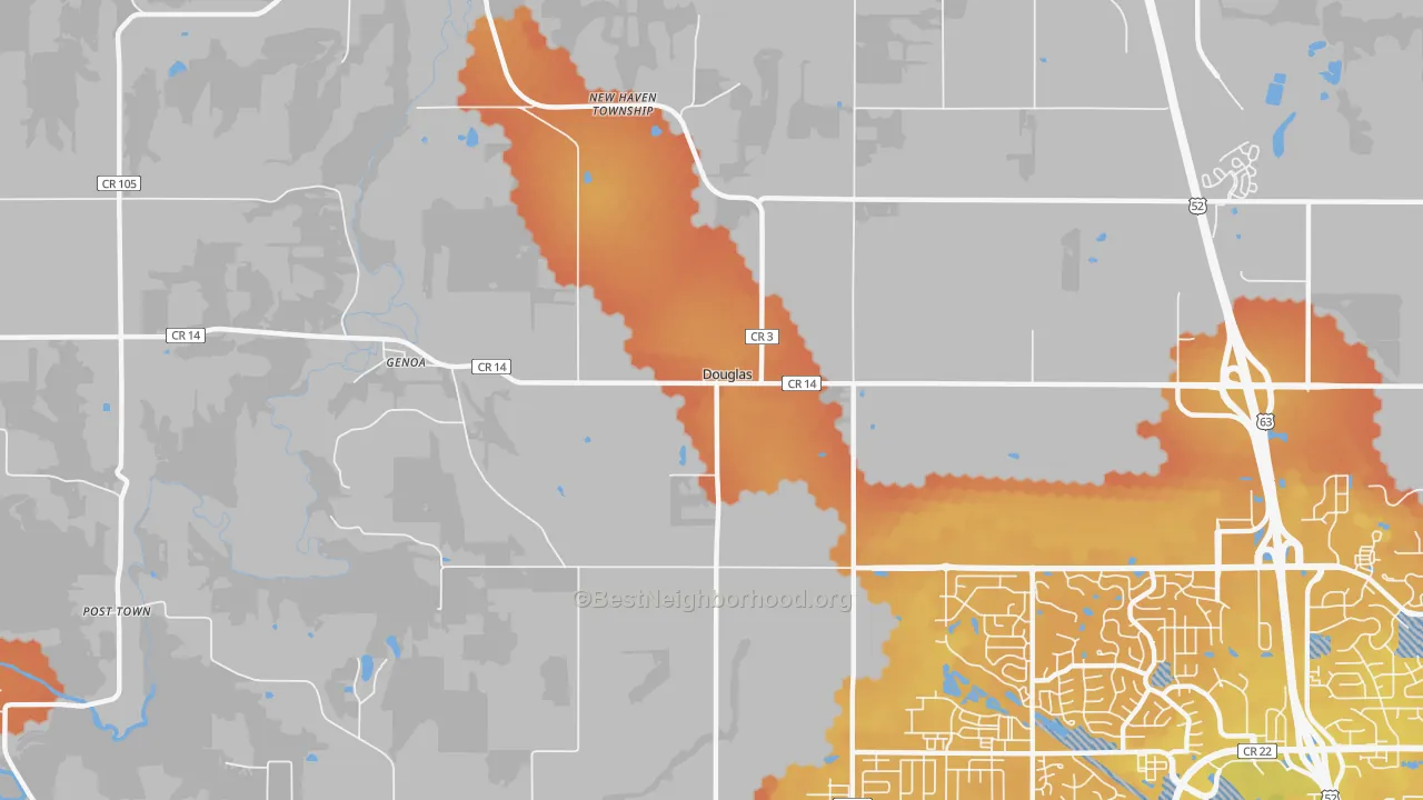 Bike Grade map of Douglas, MN