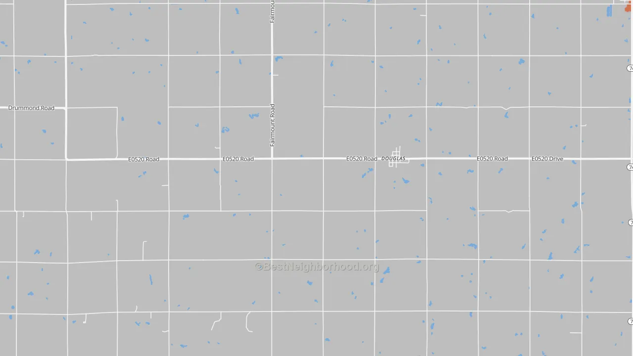 Bike Grade map of Douglas, OK