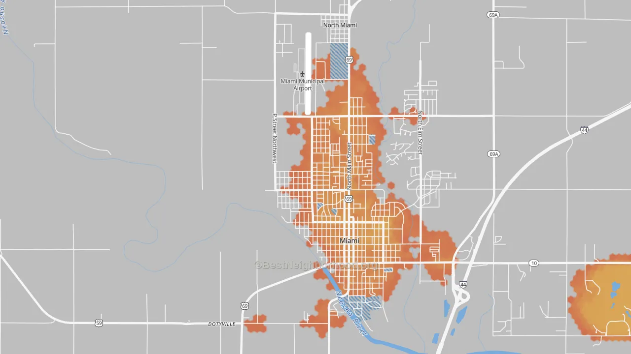 Bike Grade map of Douthat, OK