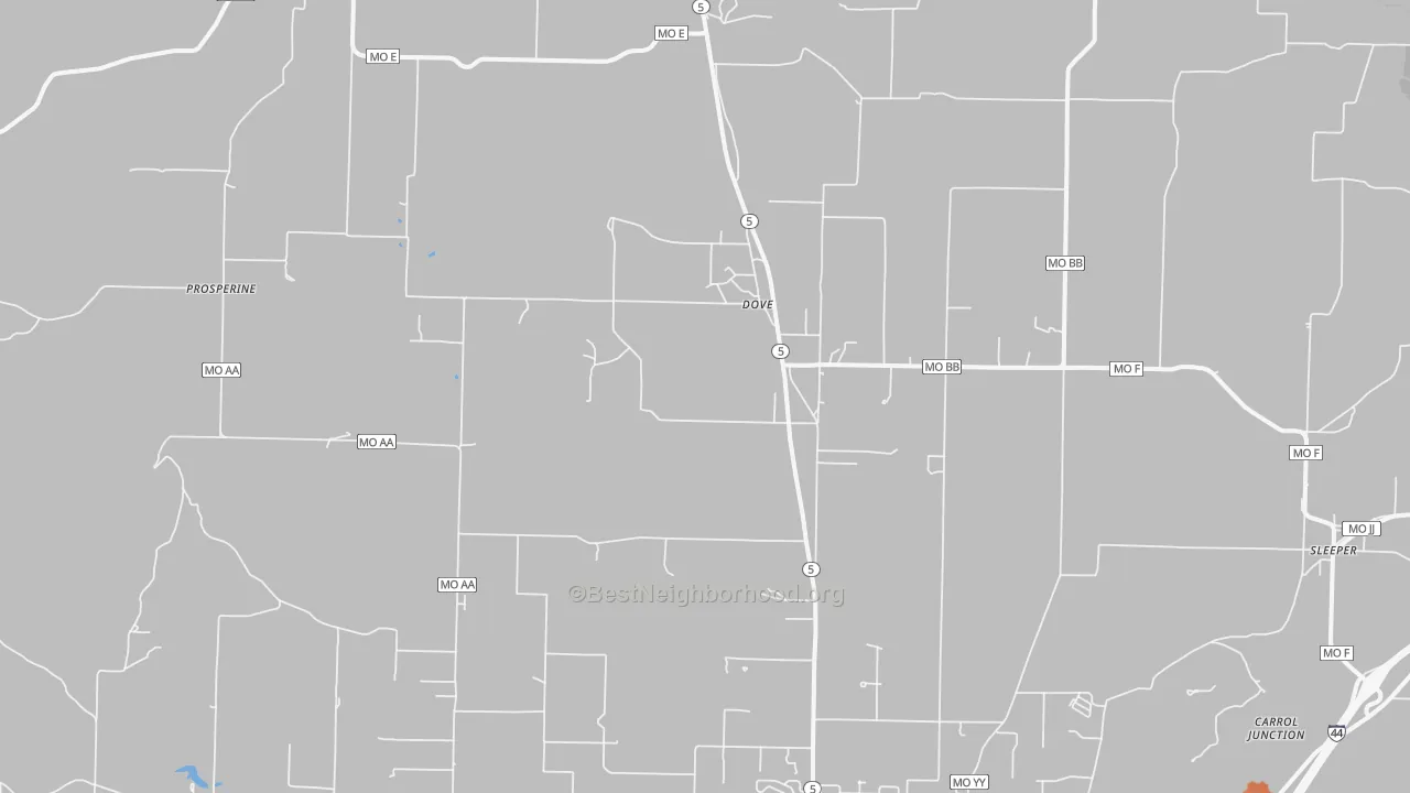 Bike Grade map of Dove, MO