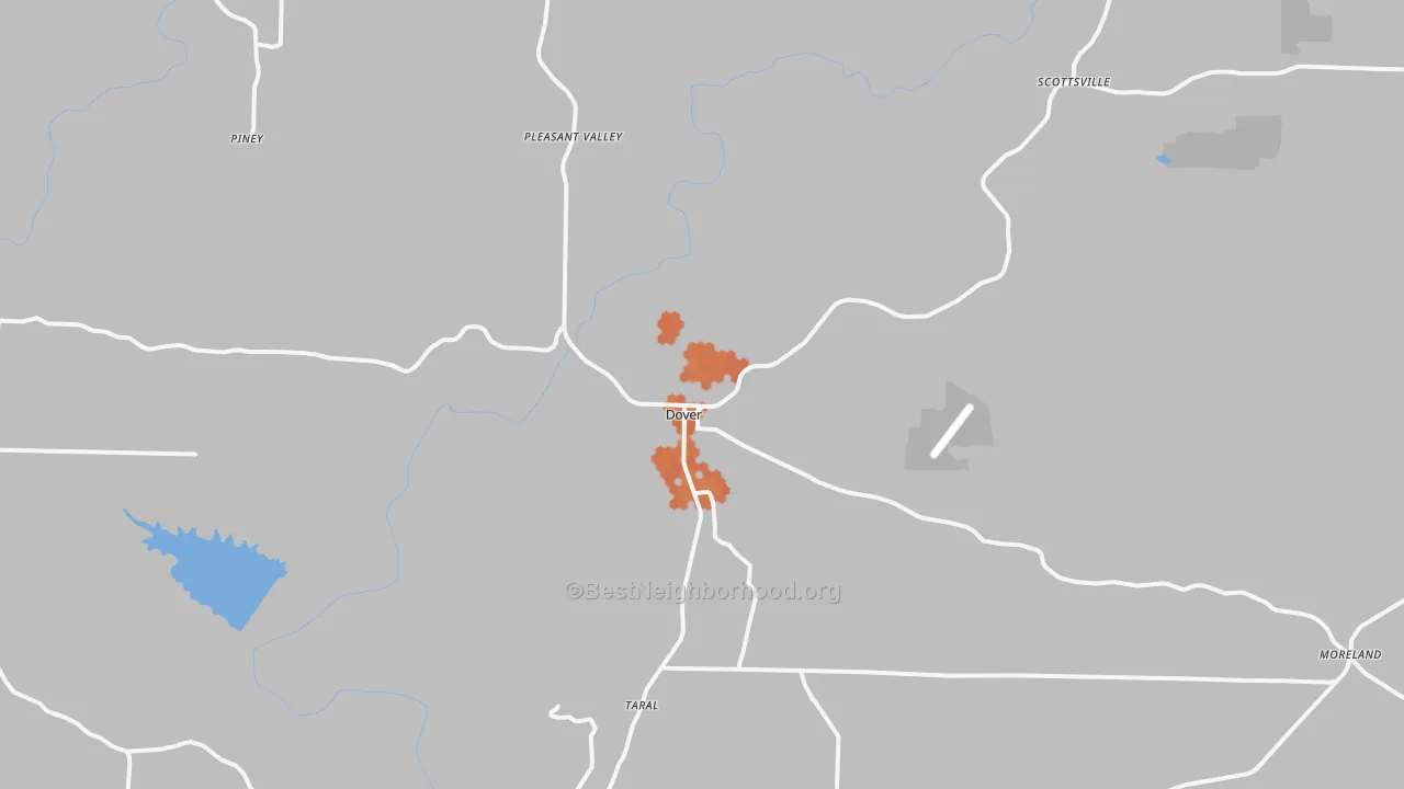 Bike Grade map of Dover, AR