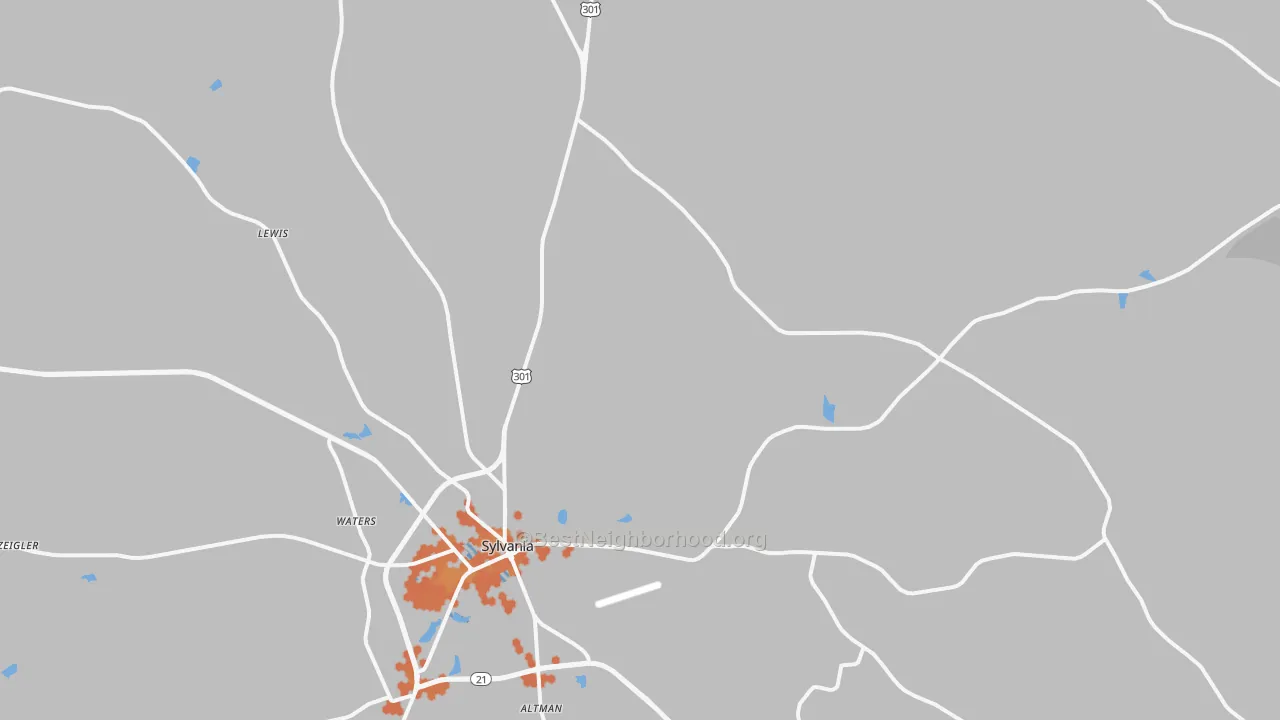 Bike Grade map of Dover, GA