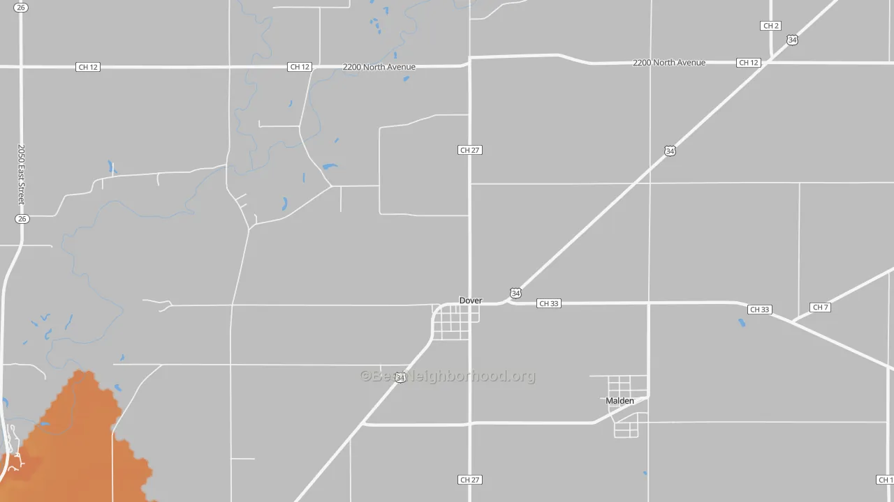 Bike Grade map of Dover, IL