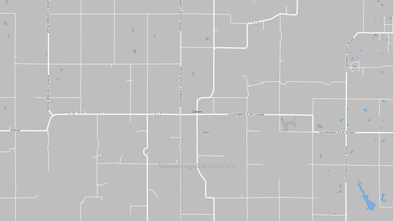 Bike Grade map of Dover, KS