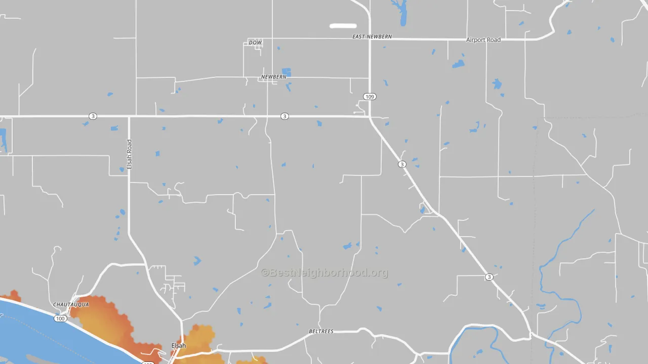 Bike Grade map of Dow, IL