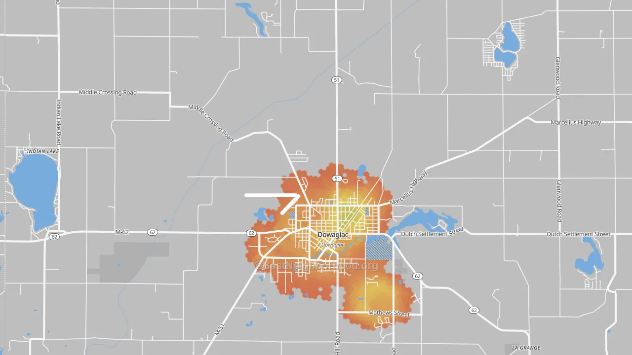 Bike Grade map of Dowagiac, MI