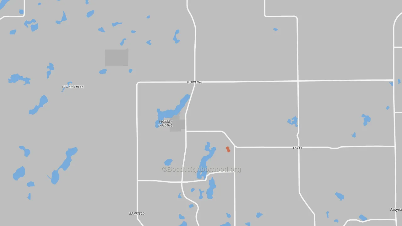 Bike Grade map of Dowling, MI