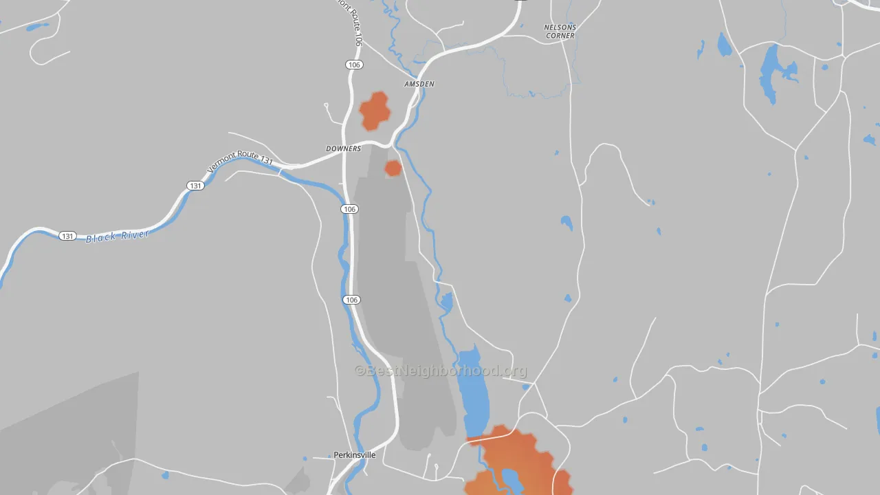 Bike Grade map of Downers, VT
