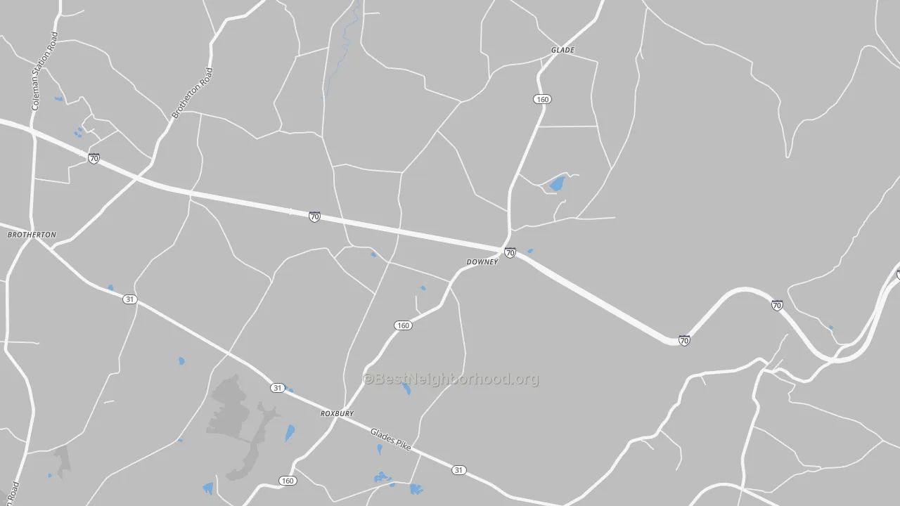 Bike Grade map of Downey, PA
