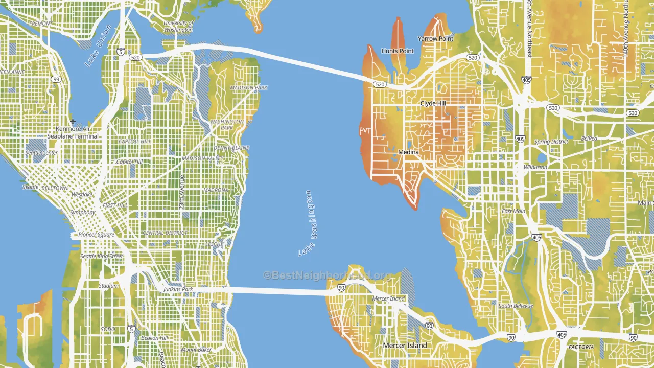 Bike Grade map of Downtown Seattle, Seattle, WA
