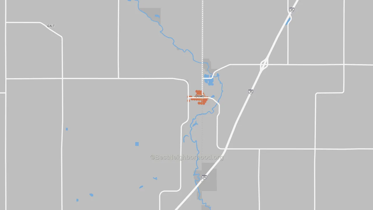 Bike Grade map of Dows, IA
