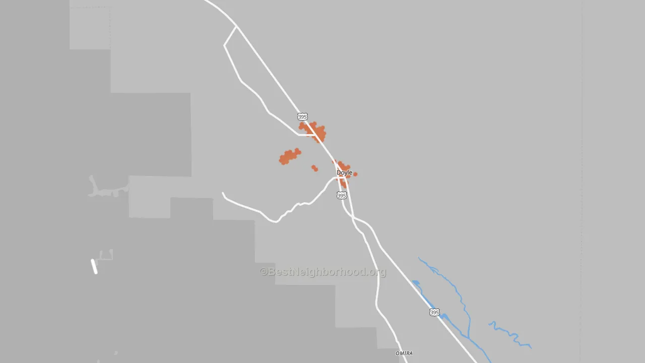 Bike Grade map of Doyle, CA