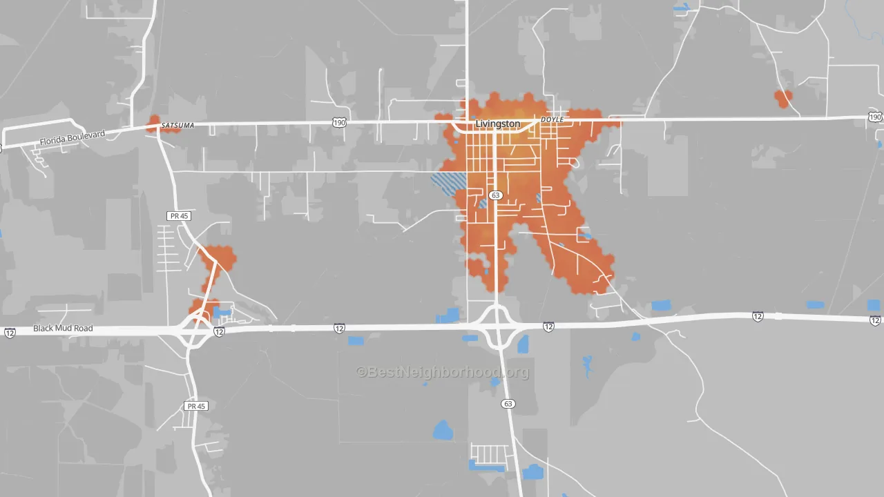 Bike Grade map of Doyle, LA