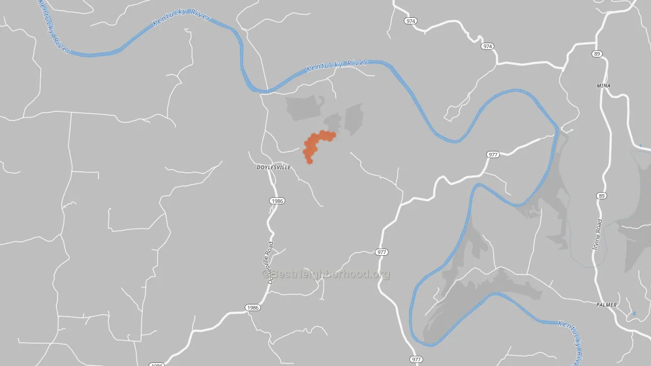 Bike Grade map of Doylesville, KY