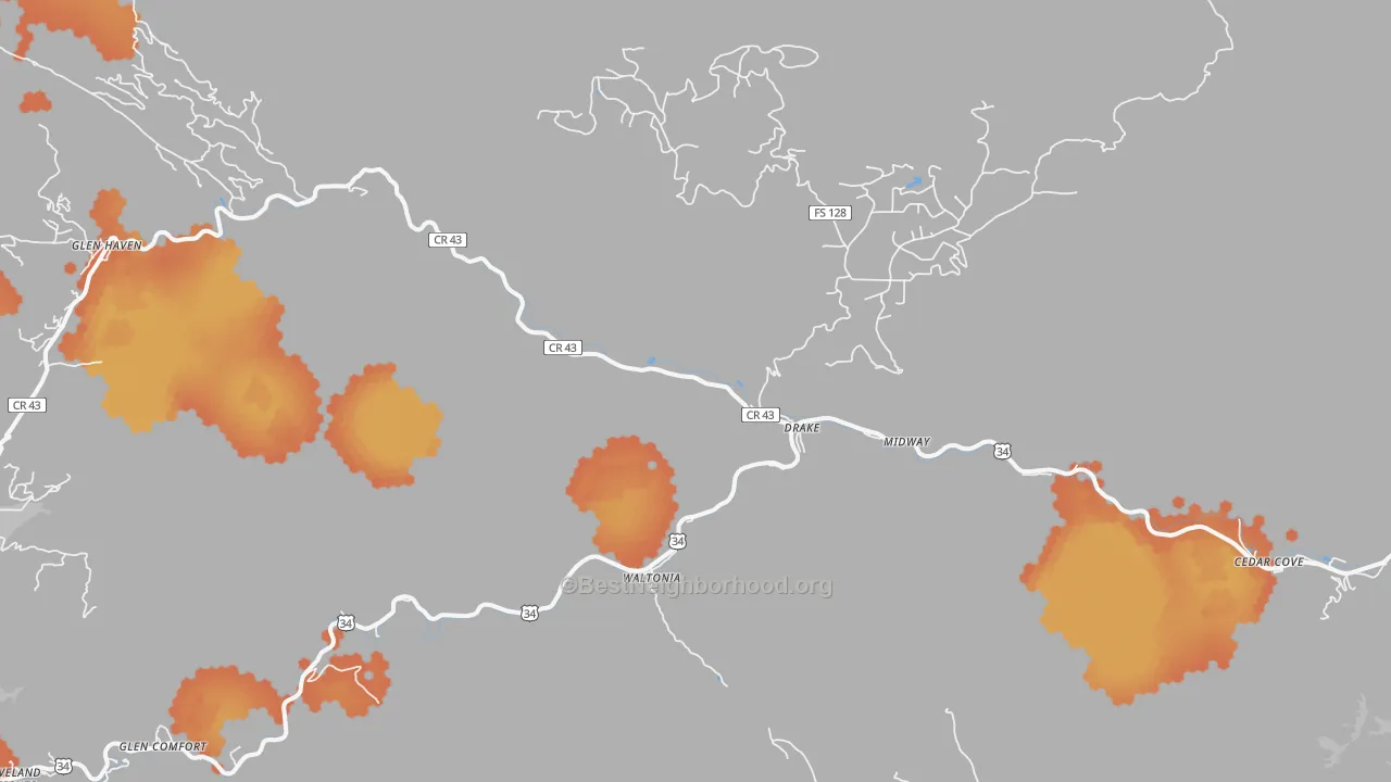 Bike Grade map of Drake, CO