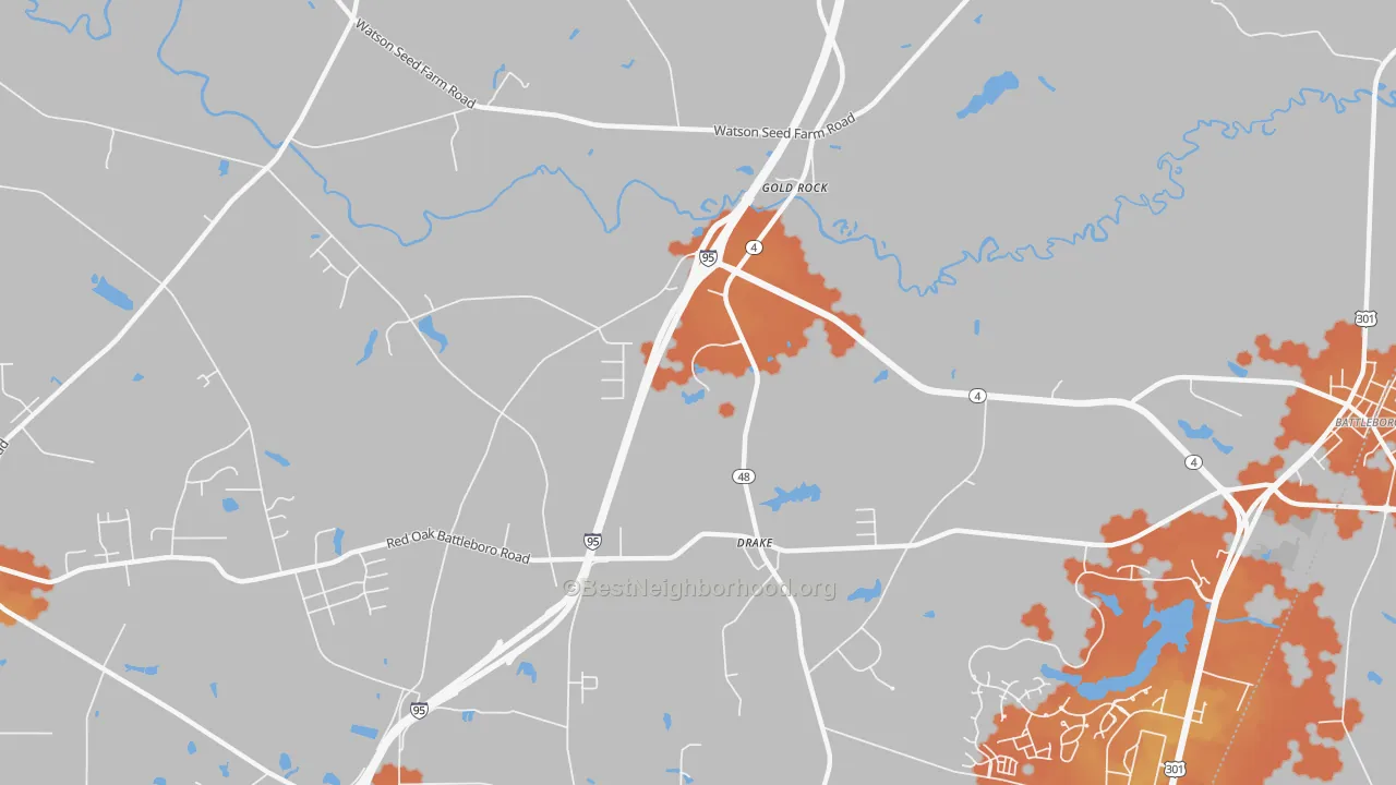 Bike Grade map of Drake, NC