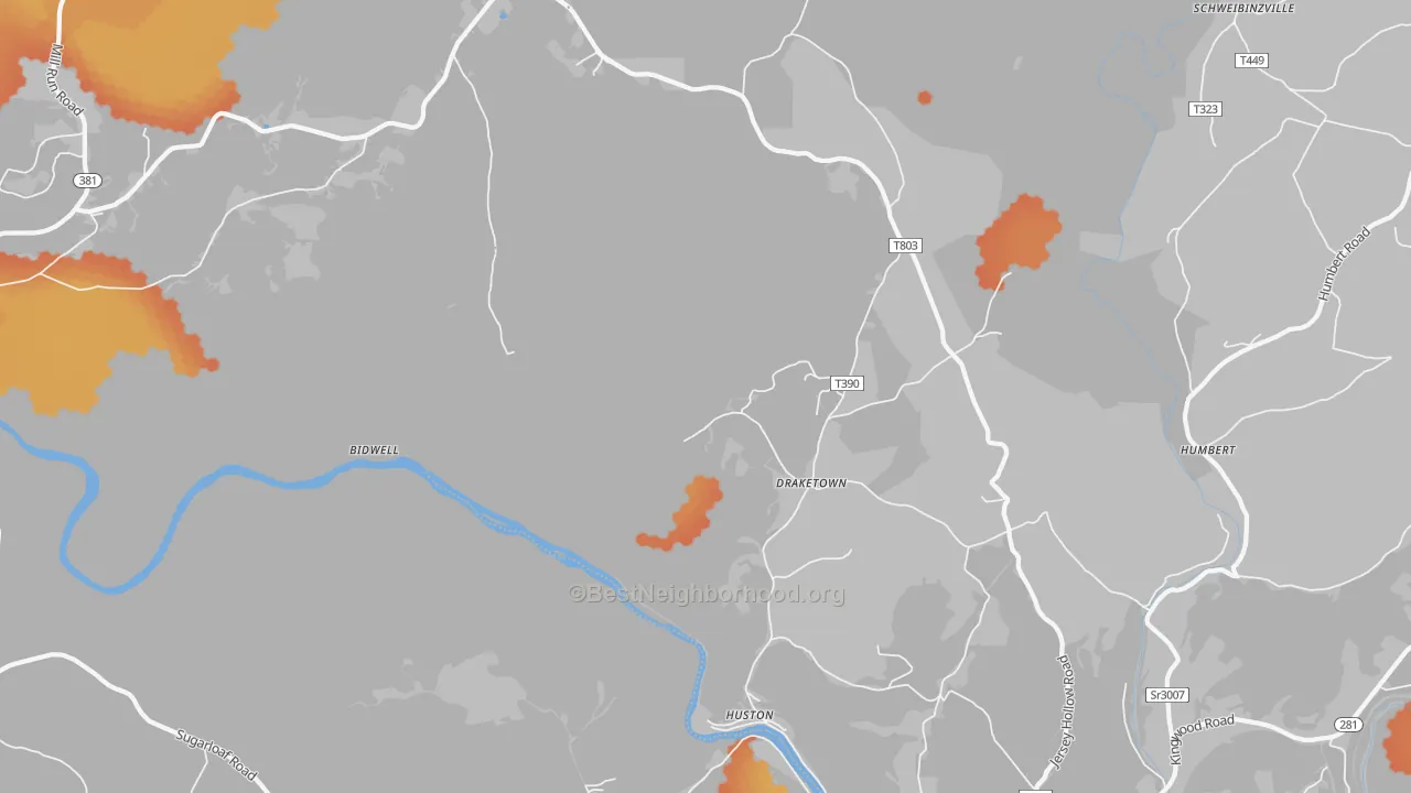 Bike Grade map of Draketown, PA