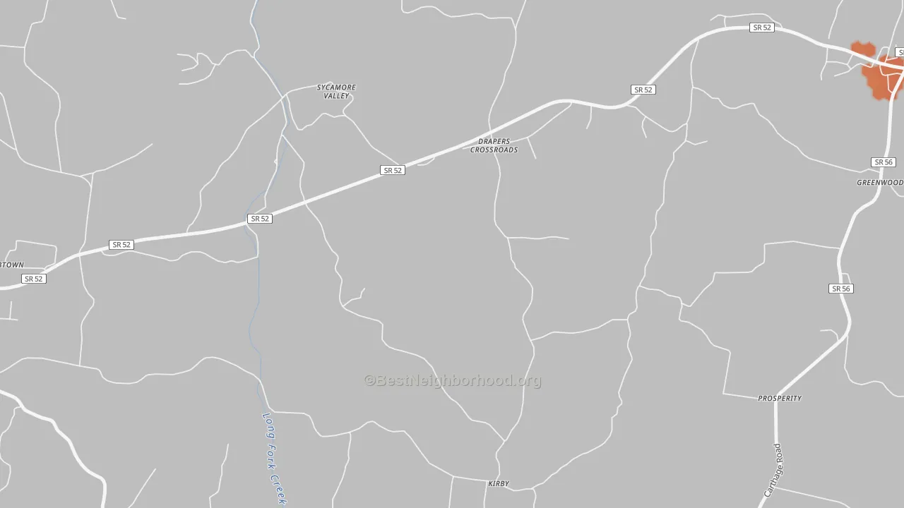 Bike Grade map of Drapers Crossroads, TN
