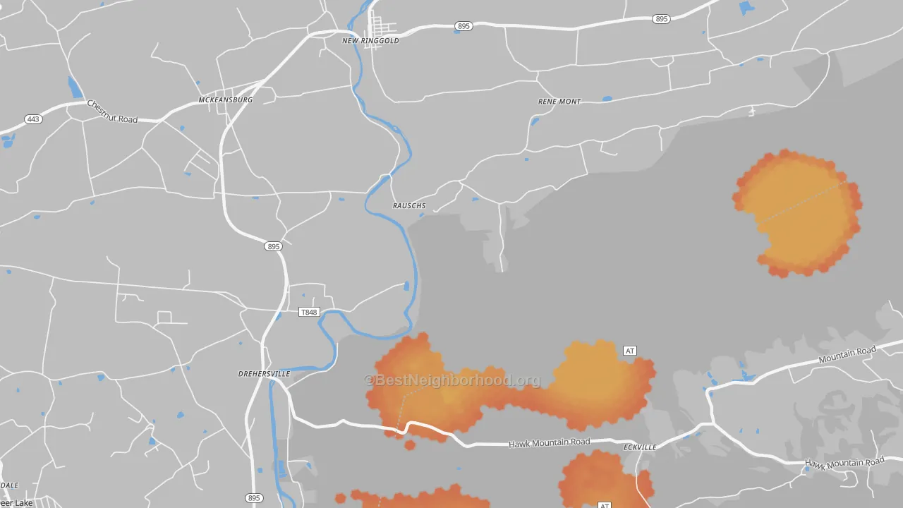 Bike Grade map of Drehersville, PA