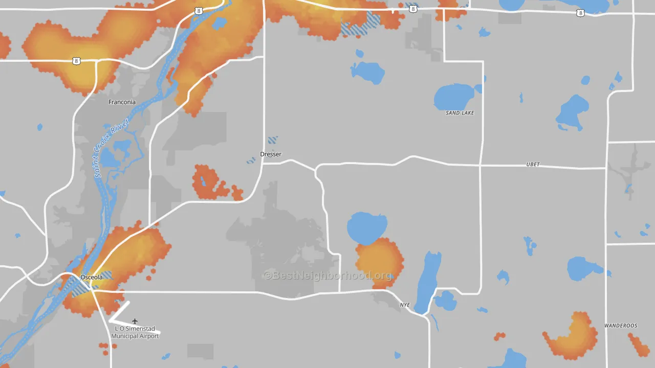 Bike Grade map of Dresser, WI