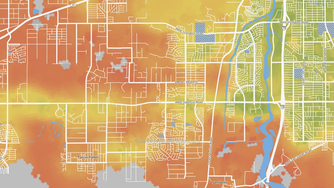 Bike Grade map of Drexel Heights, AZ