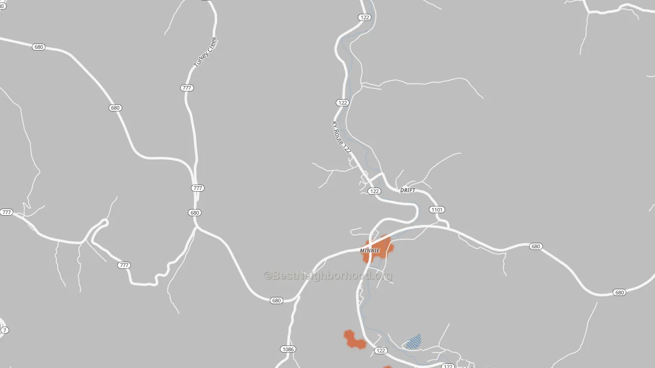 Bike Grade map of Drift, KY