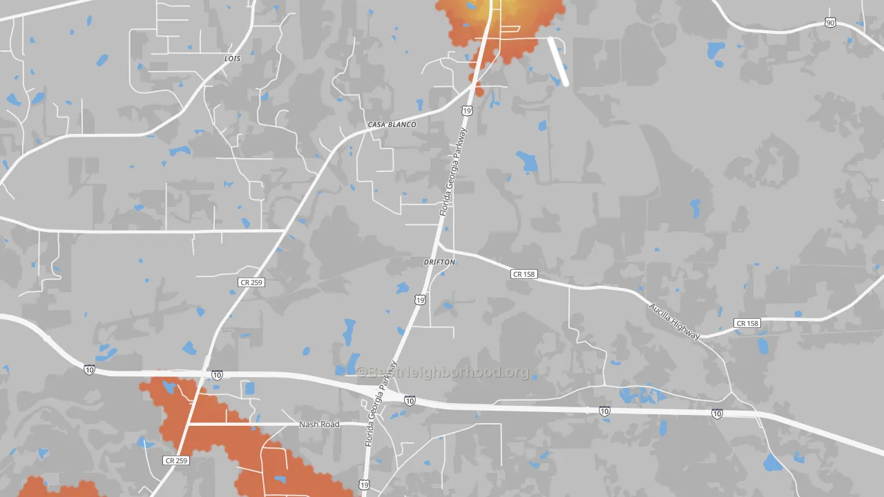 Bike Grade map of Drifton, FL