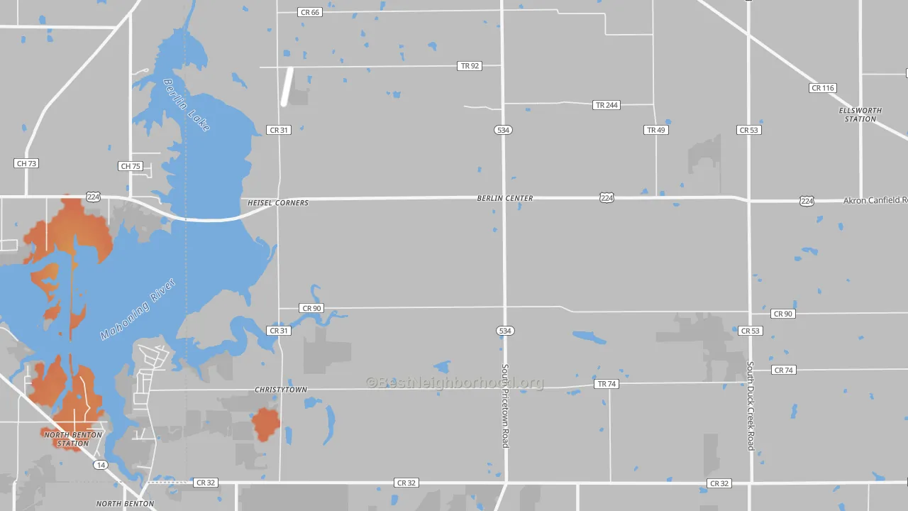 Bike Grade map of Driftwood, OH