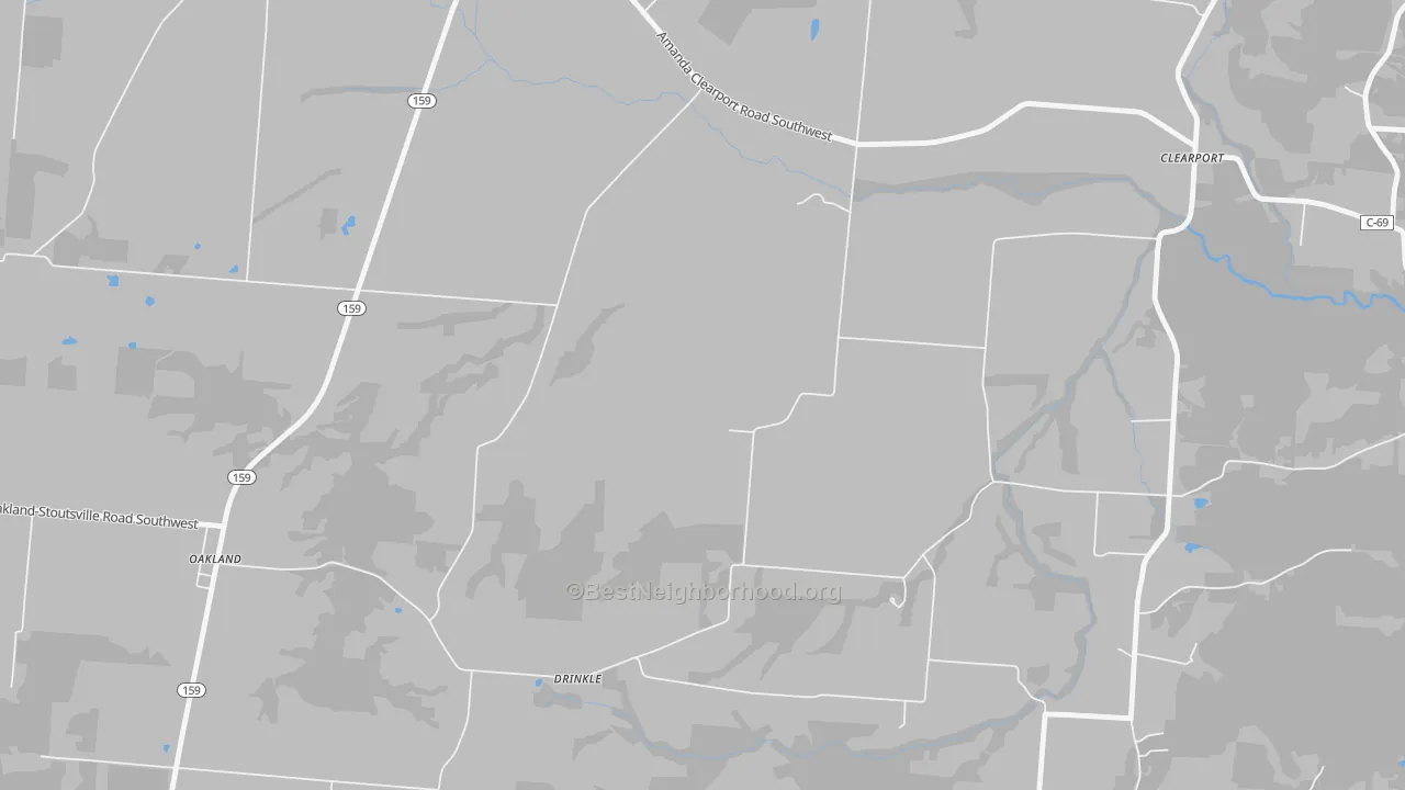 Bike Grade map of Drinkle, OH