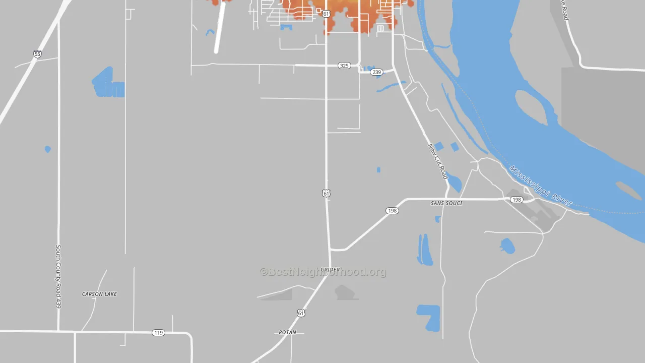 Bike Grade map of Driver, AR