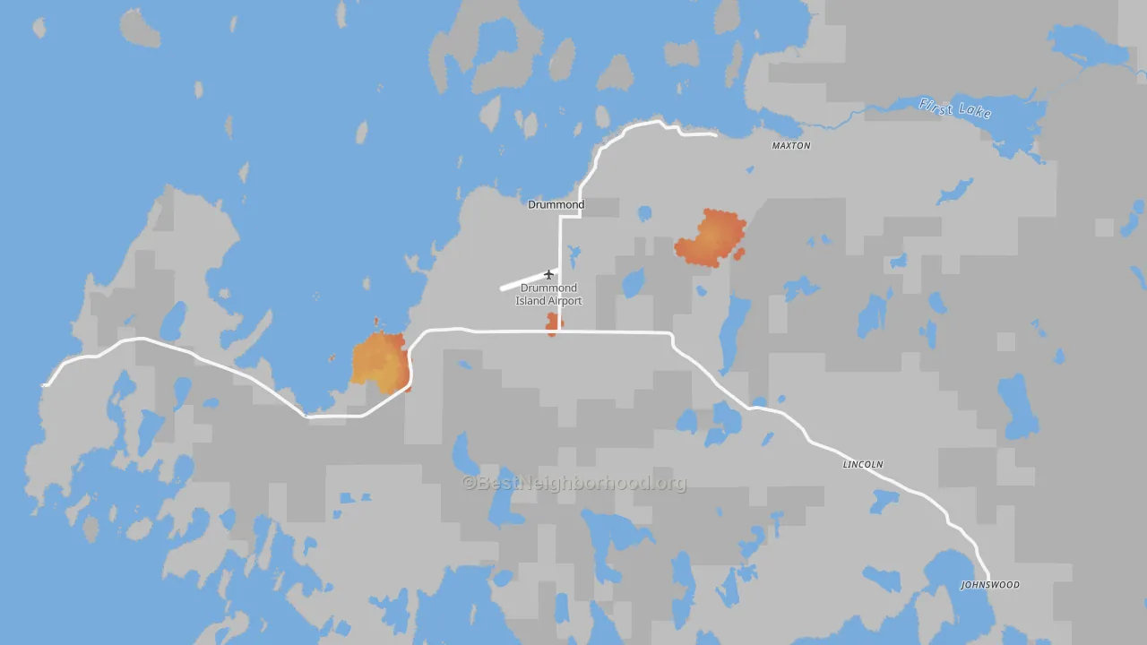 Bike Grade map of Drummond Island, MI