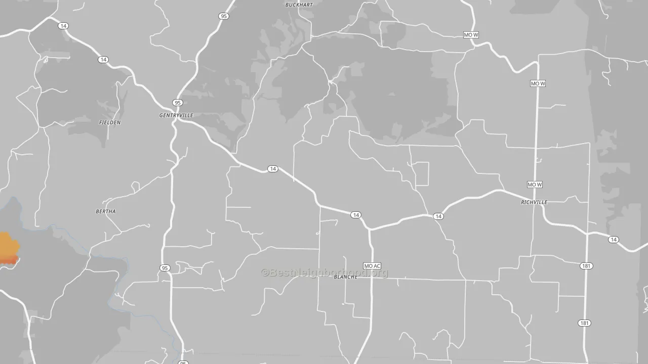 Bike Grade map of Drury, MO