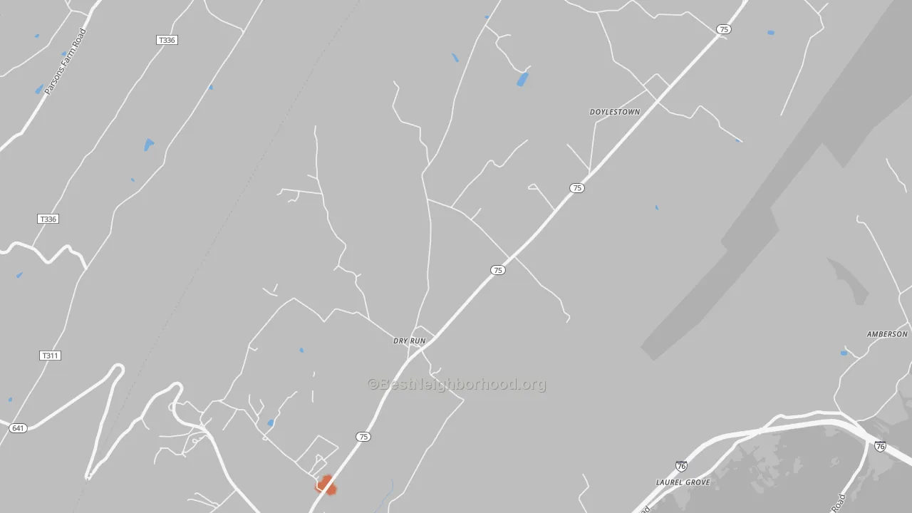 Bike Grade map of Dry Run, PA