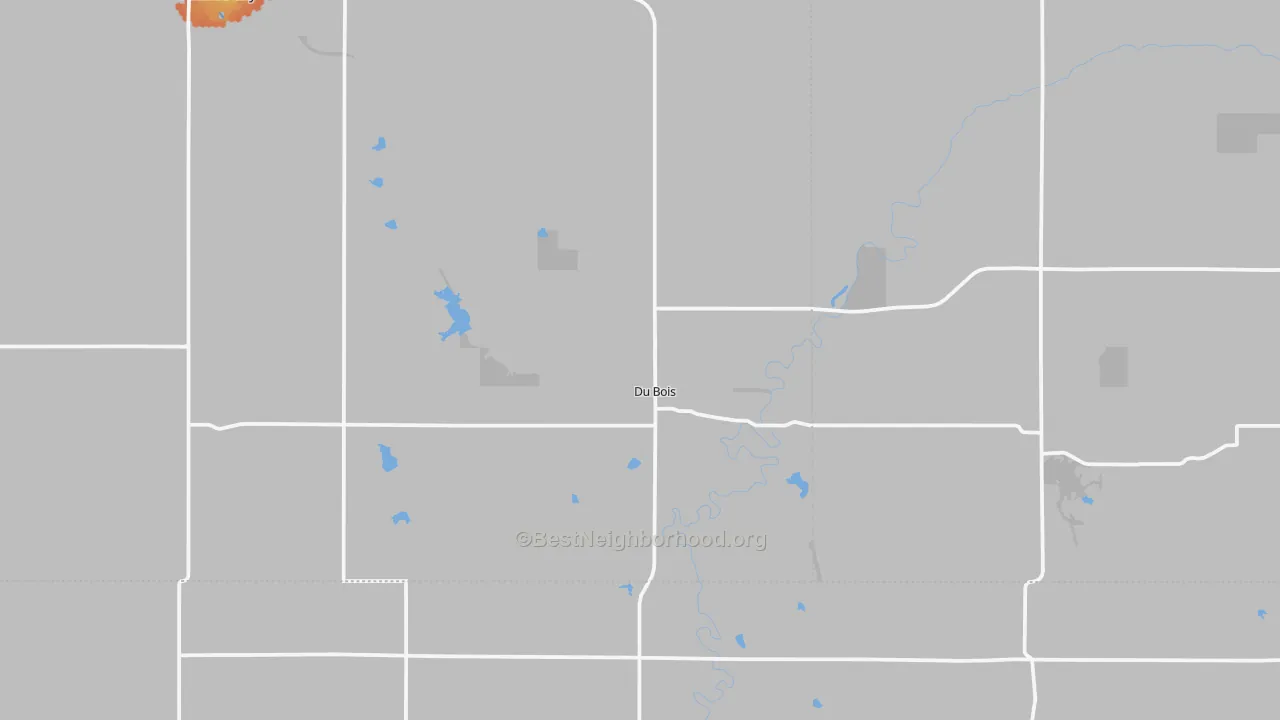 Bike Grade map of Du Bois, NE