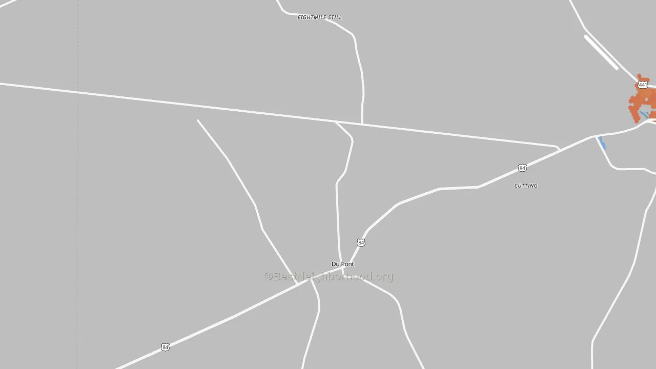 Bike Grade map of Du Pont, GA