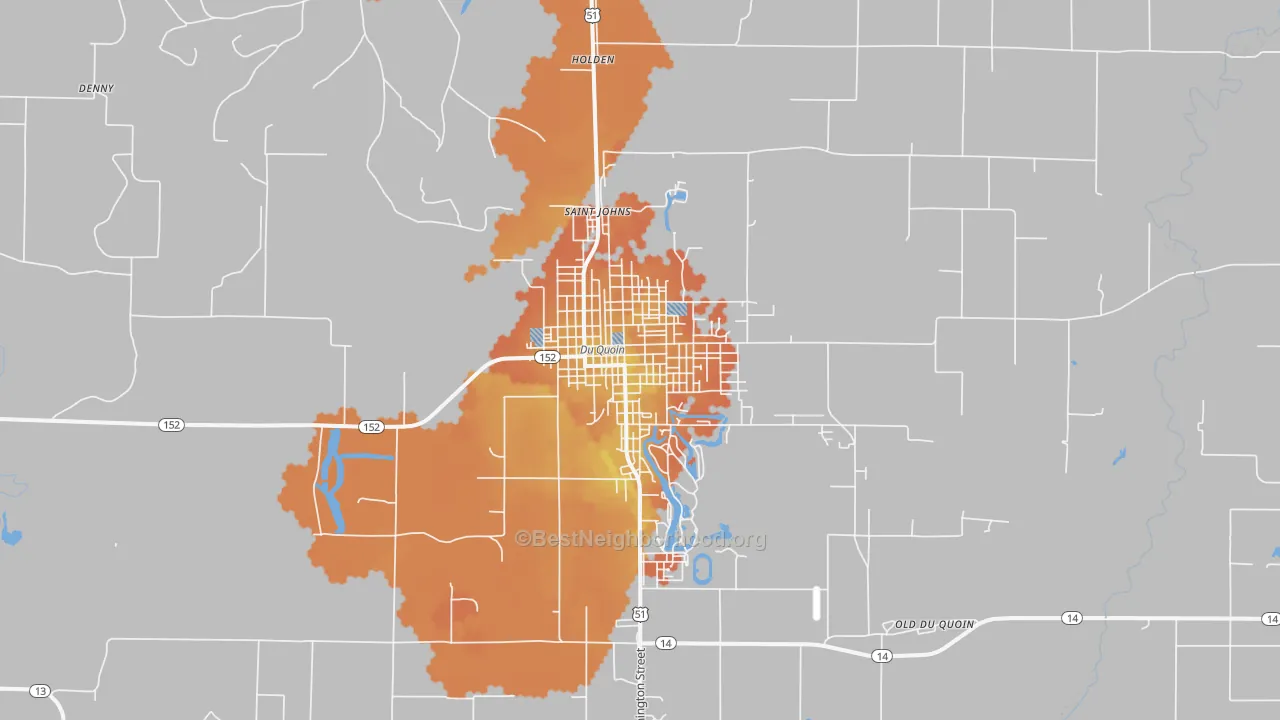 Bike Grade map of Du Quoin, IL