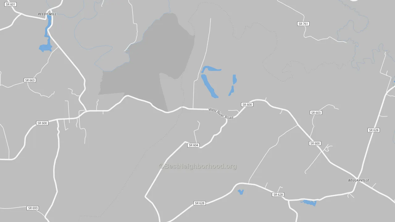 Bike Grade map of Duane, VA