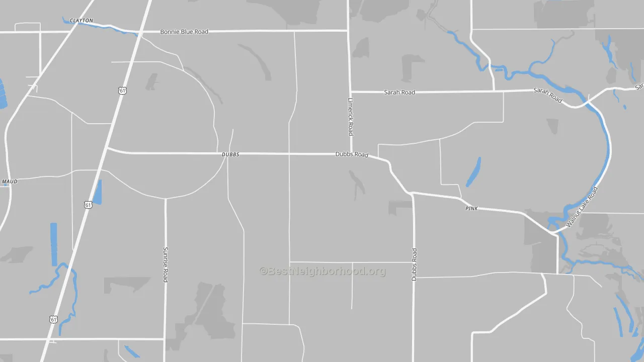 Bike Grade map of Dubbs, MS