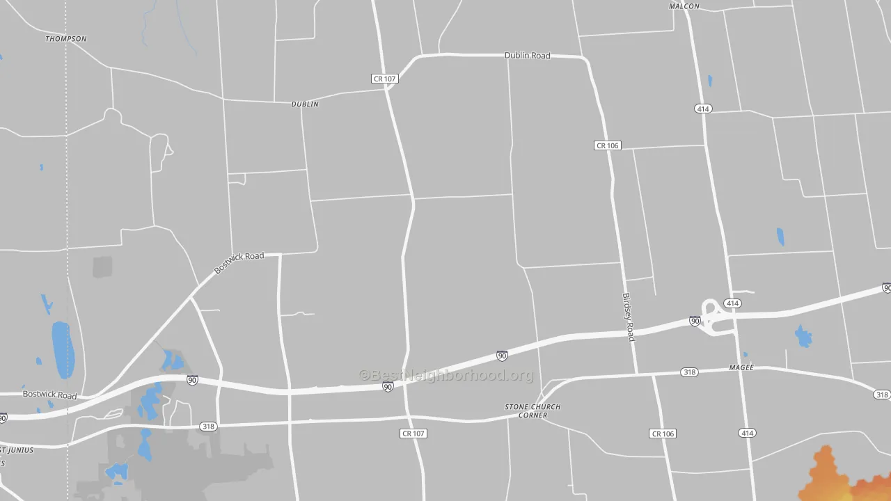 Bike Grade map of Dublin, NY
