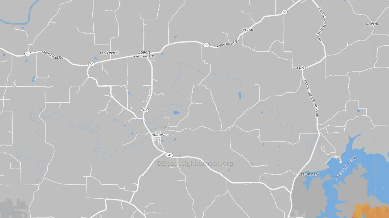Bike Grade map of Dubois, IN